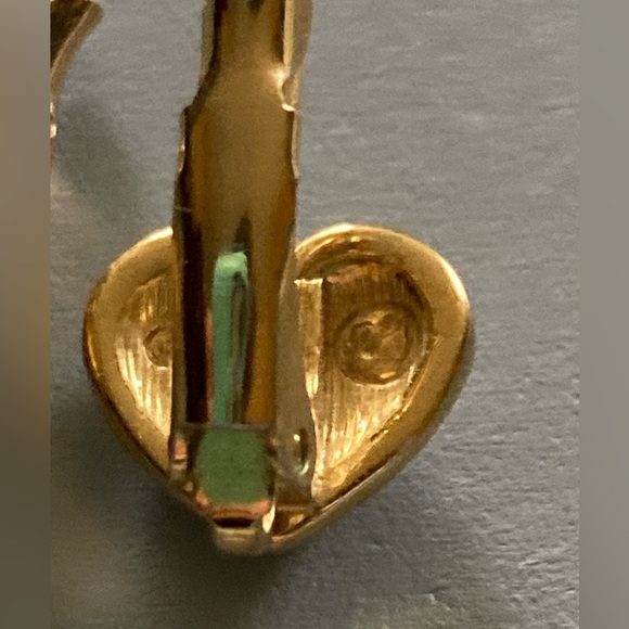 SWAROVSKI Gold Tone Crystal Leverback Heart Earrings - Picture 6 of 7